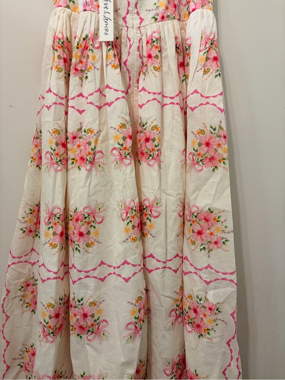 For love & Lemons Cotton Tea Time Floral Print Midi Dress - Picture 10 of 10